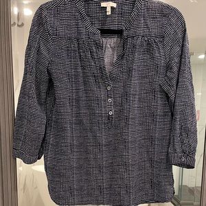 joie black/ navy/ white long sleeve blouse, size M